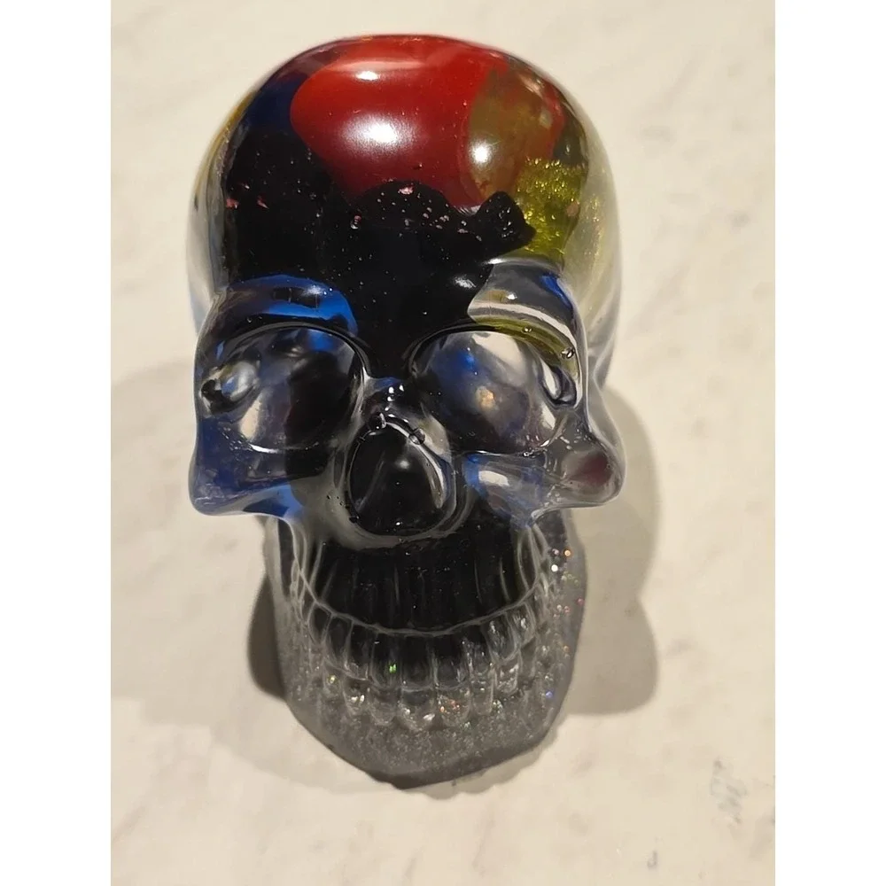 Handmade Resin Skull With Fish Inside And A‎ Duck. 746